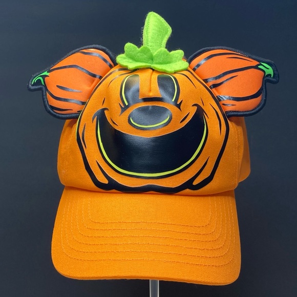 Disney Parks Mickey's Pumpkin Patch Halloween Glow in the Dark Baseball Cap Hat - Picture 2 of 13